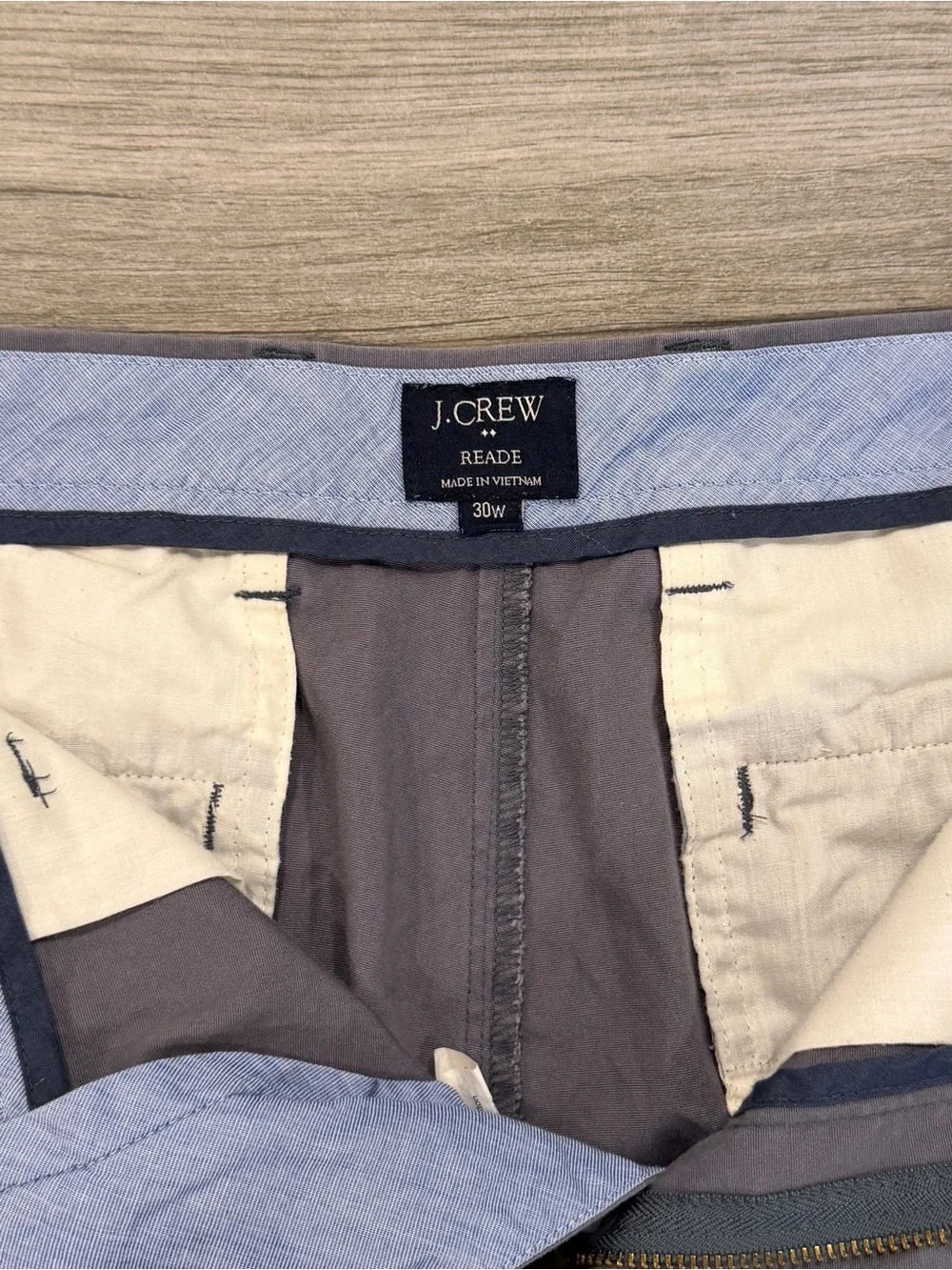 J Crew Reade 6 inch Gray Flat-Front Chino Shorts 30W